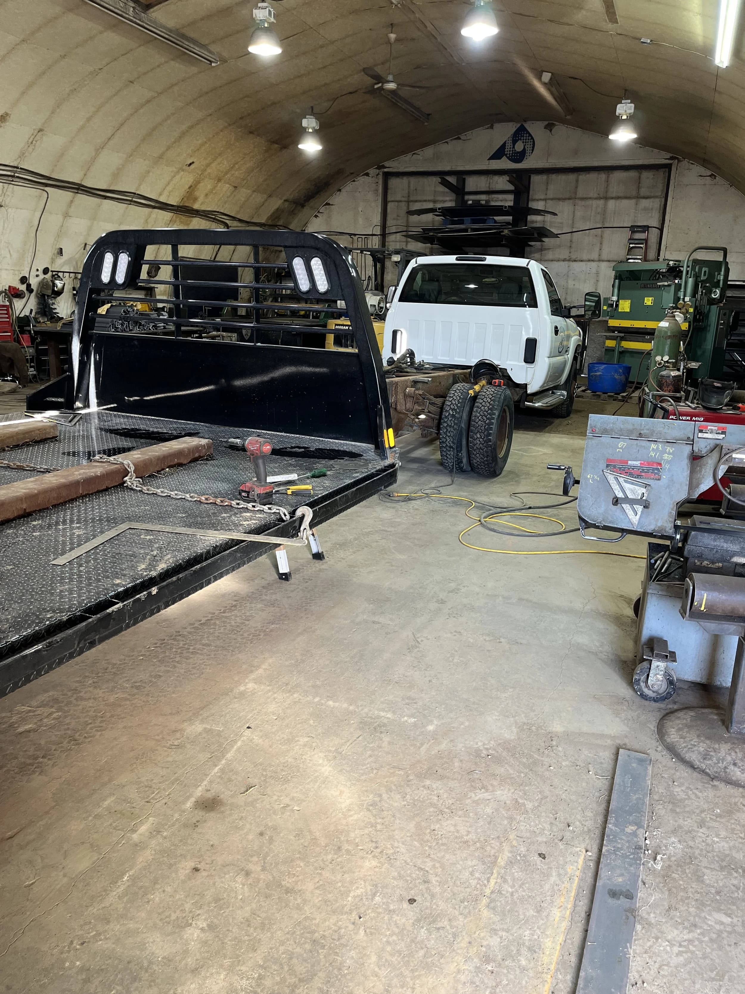 Flatdeck truck build in the Infinity Metalworks shop